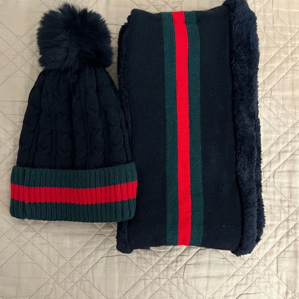 Warm beanie and scarf set